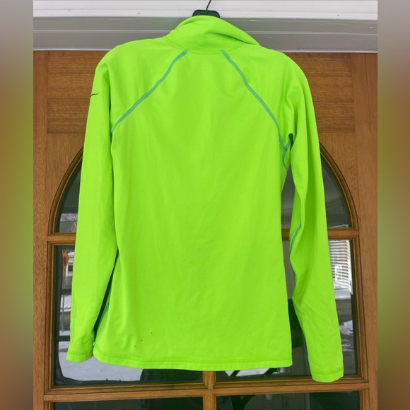 Nike Pro DriFit Women’s Highlighter Green/black Quarter Zip Shirt Size Medium - Picture 6 of 7